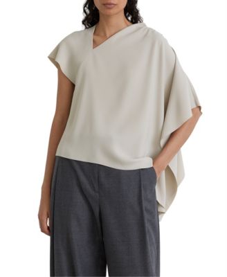 Women's Jade Draped-Sleeve One-Shoulder Asymmetric Top