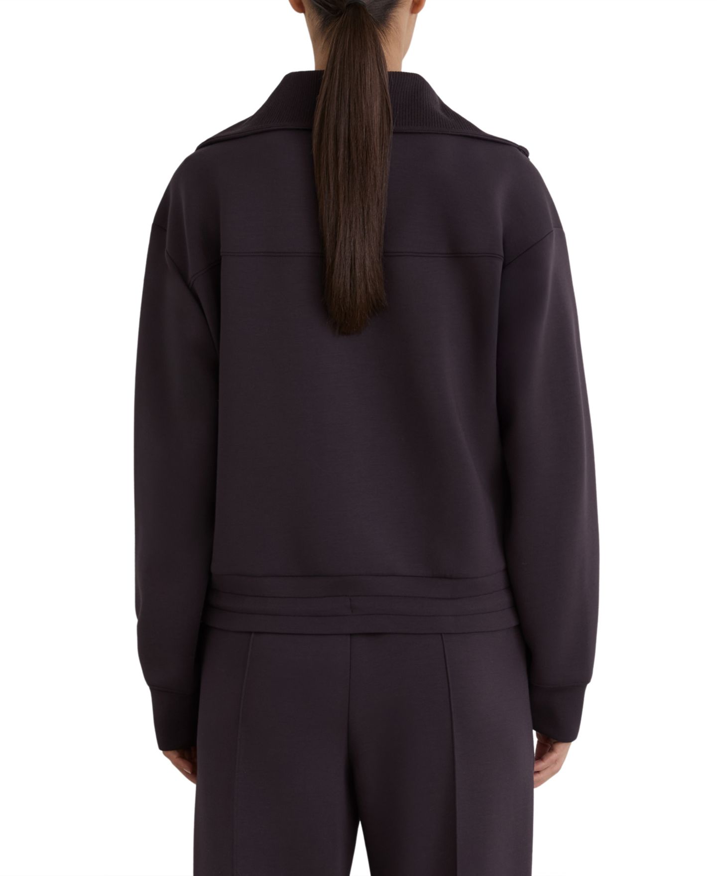 Женский свитшот REISS Laurrie Zip-Front Premium Modal-Blend, цвет: Виноградный — фото 3
