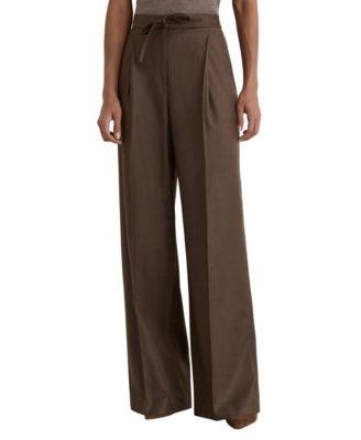 Women's Derby Wide-Leg Wool-Blend Drawstring Trousers