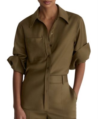 Women's Adie Wool-Blend Collared Long-Sleeve Shirt