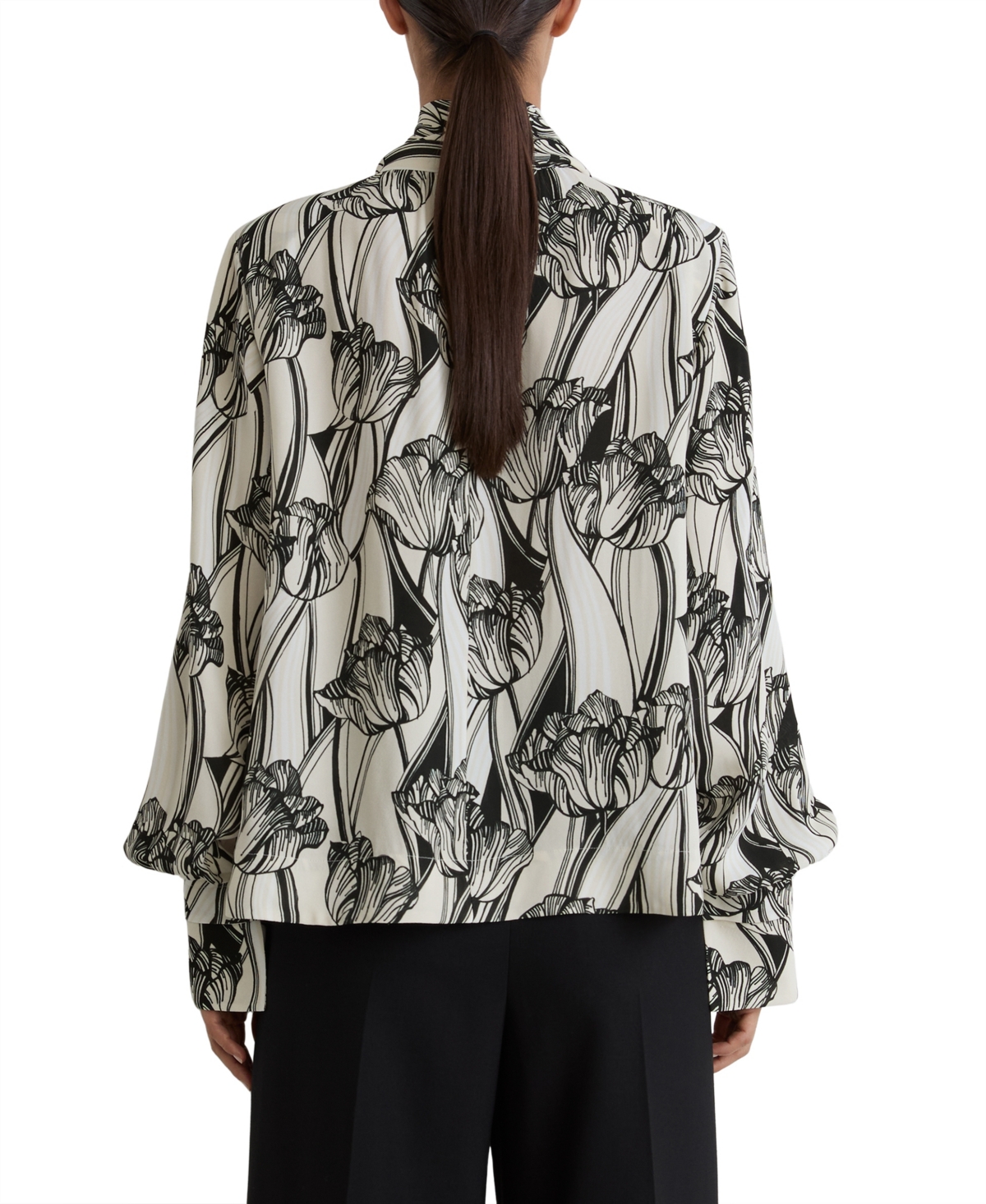 Reiss Women's Kennedy Floral-Print Tie-Neck Blouse