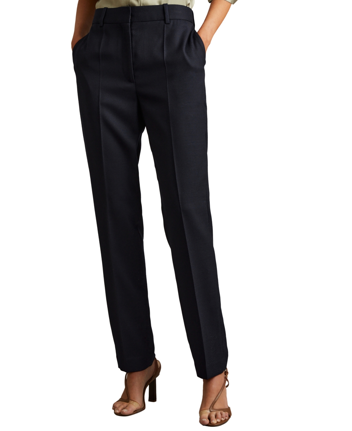 Reiss Women's Hallie Slim-Fit Textured Wool-Blend Trousers