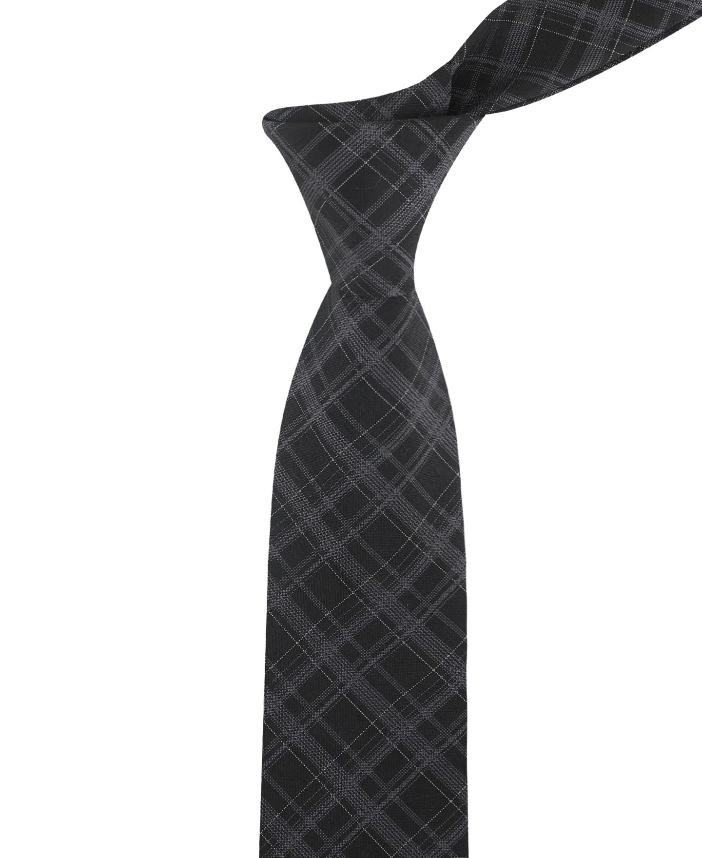 Мужской галстук Calvin Klein Willis Grid Classic Tie, цвет: Чёрный — фото 5