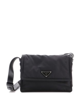 Small Padded Flap Shoulder Bag Re-Nylon