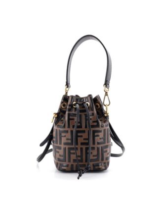 Mini Mon Tresor Bucket Bag Zucca Embossed Leather
