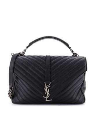Large Classic Monogram College Bag Matelasse Chevron Leather