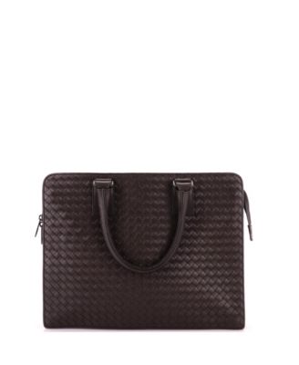 Large Top Zip Briefcase Intrecciato Nappa