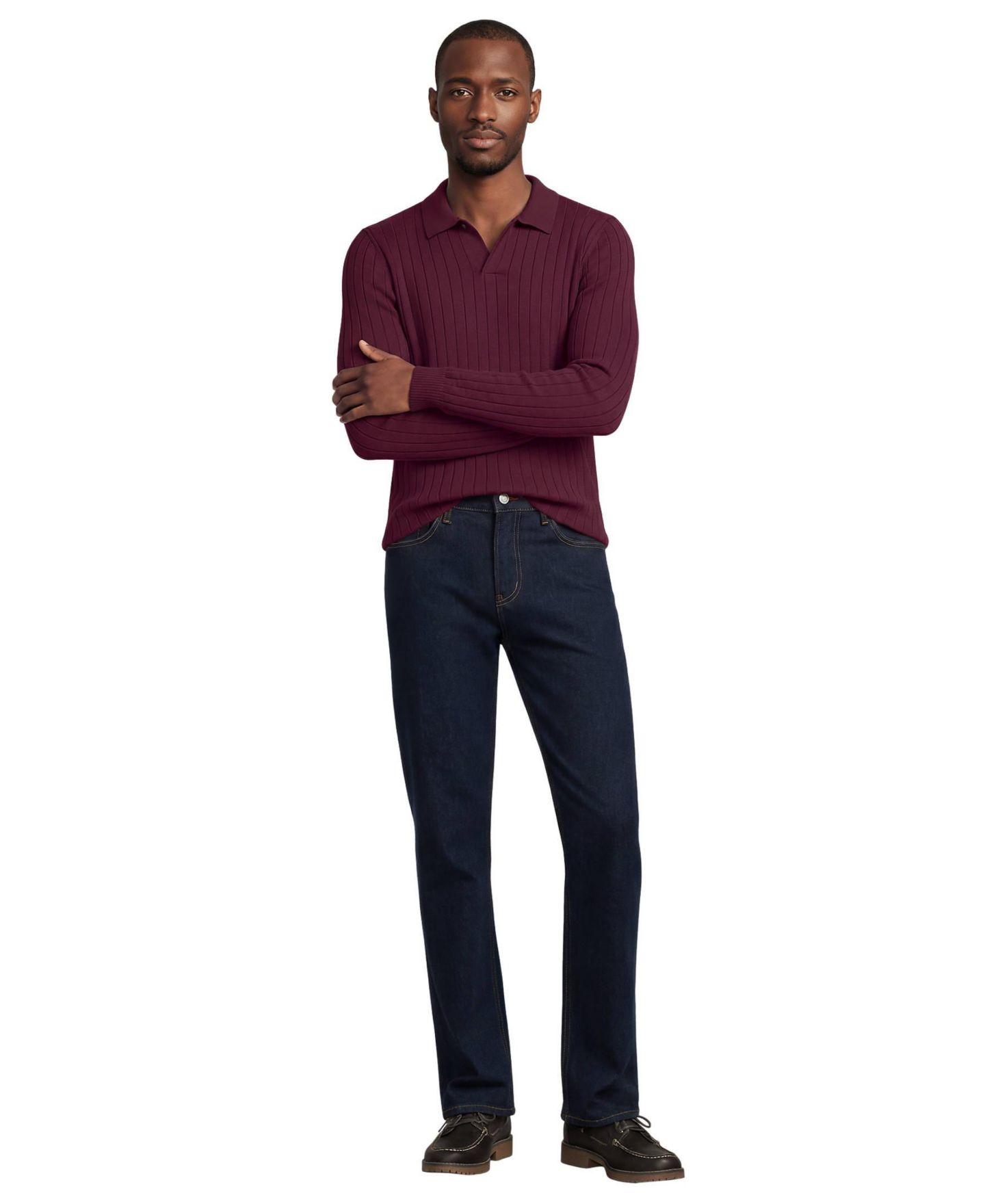 Мужские джинсы Lands' End Square Rigger Stretch Straight-Fit, цвет: Синий — фото 3