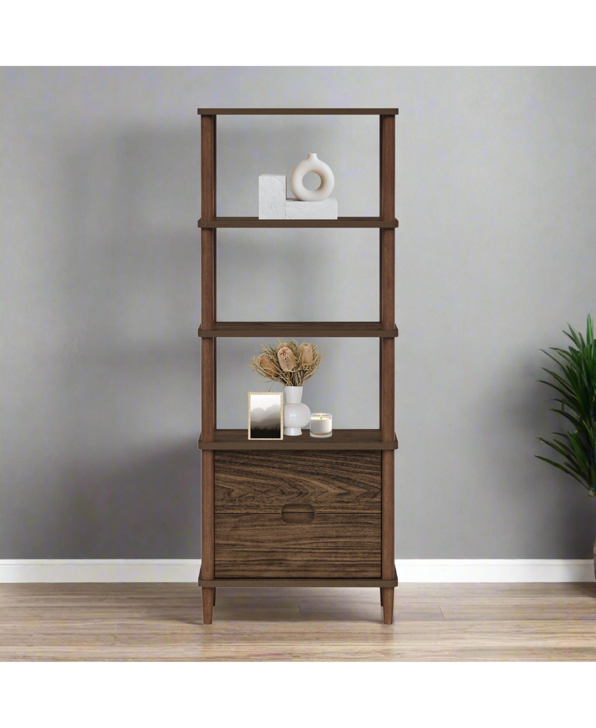 Teamson Home 60" Ellery Storage Cabinet with 2 Drawers Walnut
