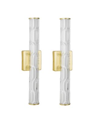 BUSDYAS 19.7 Inch Bathroom Wall Sconce Set of 2 Modern Single Light K9 Crystal Vanity Wall Lamp for Bedroom Living Room Stairway Hallway