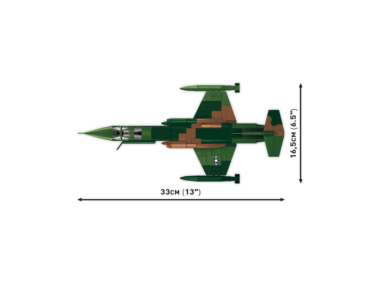 Детский конструктор COBI Historical Collection Vietnam War Lockheed F-104 Starfighter 1:48 Scale 438-Piece Building Set, Ages 8+, цвет: Зелёный — фото 4