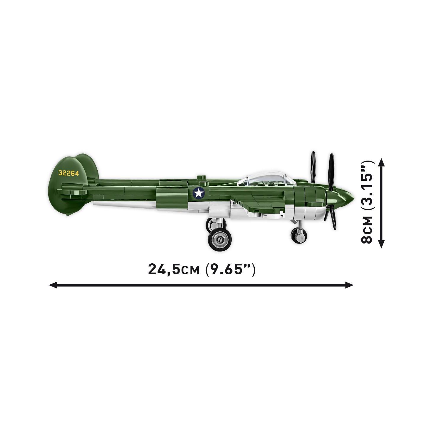 Детский конструктор COBI Wwii Lockheed P-38 Lightning Plane Historical Collection 1:48 Scale Rotating Propellers 332-Piece Building Set, Ages 7+ — фото 5