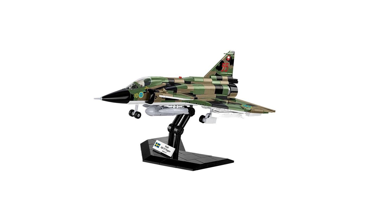 Детский конструктор COBI Armed Forces Saab AJS37 Viggen Aircraft Licensed 911-Piece Building Set with Display Stand, Ages 9 & Up — фото 3
