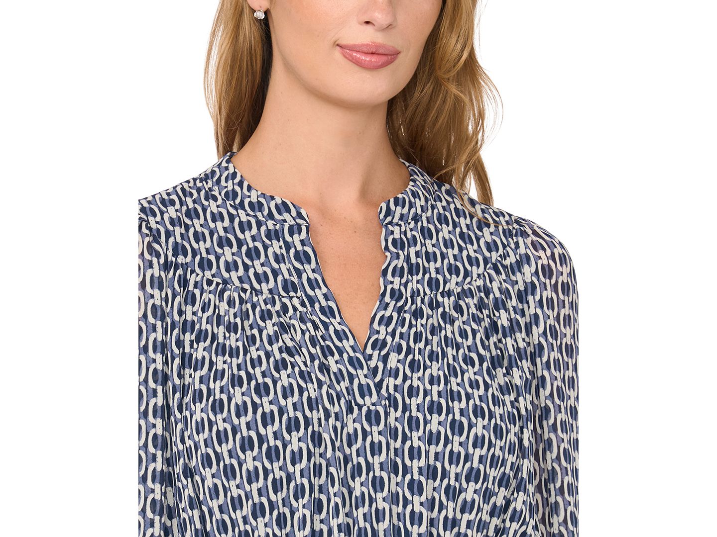Женское платье Sam & Jess Long-Sleeve Smocked-Waist Tiered, цвет: Нефритовый синий джинсовый — фото 3
