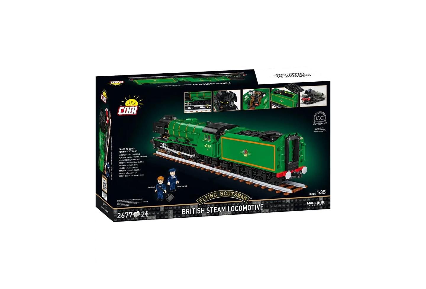 Детский конструктор COBI Historical Collection Flying Scotsman British Steam Locomotive 2677-Piece Building Set, Ages 12+, цвет: Зелёный — фото 2
