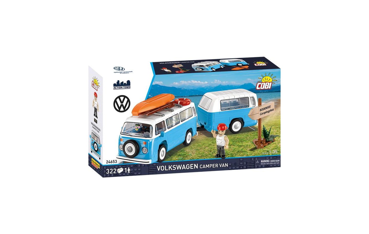 Детские конструкторы COBI Action Town Volkswagen Camper Van 1:35 Scale, 322 pieces — фото 1