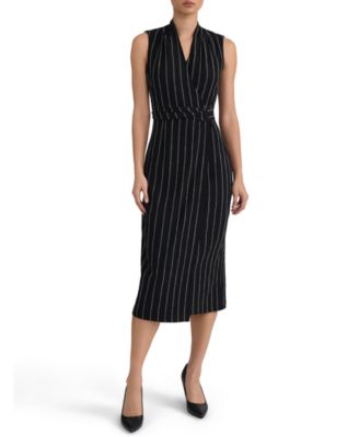 Women's Wrap-Front Sleeveless Midi Dress