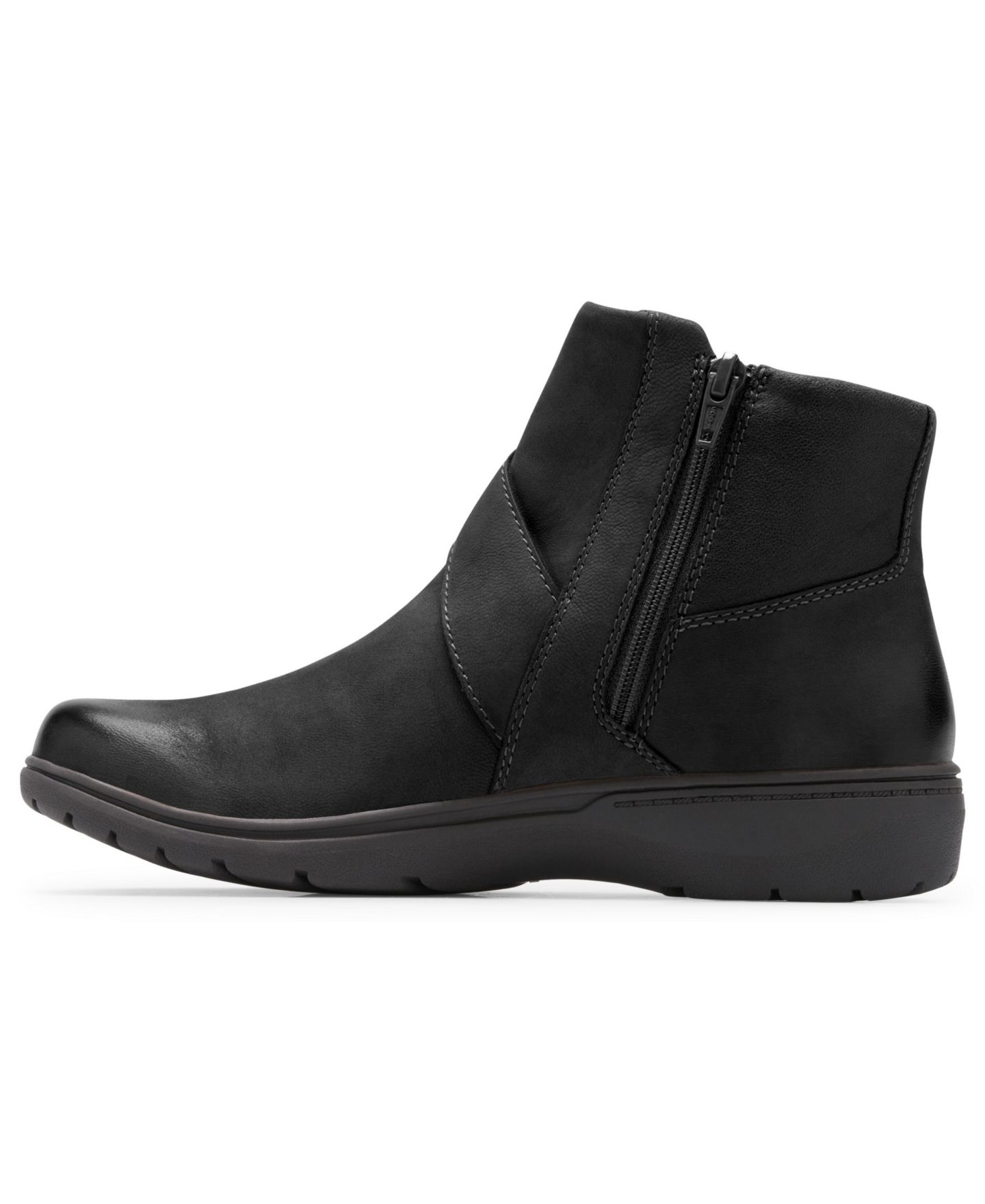 Женские ботинки Clarks Carleigh Angie Round Toe Booties, цвет: Чёрный комбинированный нубуковый — фото 6