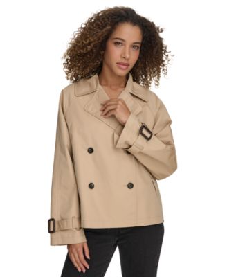 Women's Regular Short Double Breasted Trench Coat