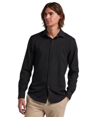Men's Slim-Fit Stretch Solid Button-Down Twill Shirt