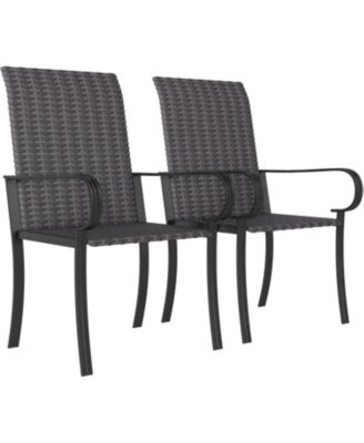 Set of 2 Outdoor Wicker Dining Chairs