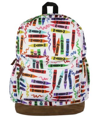 Crayons Backpack Rainbow Doodles 16 Inch Bag with Adjustable Straps