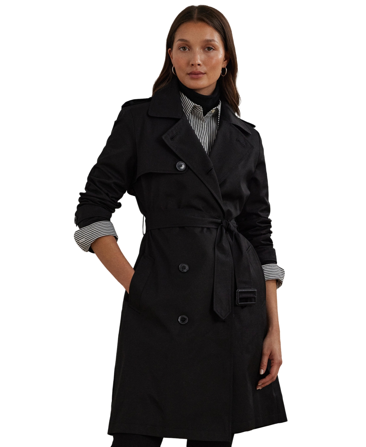 Lauren Ralph Petite Water-Resistant Double-Breasted Trench Coat, Created for Macy's