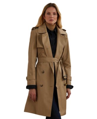 Petite Water-Resistant Double-Breasted Trench Coat