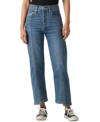 Women's Ribcage Seamed High-Rise Straight Ankle Jeans