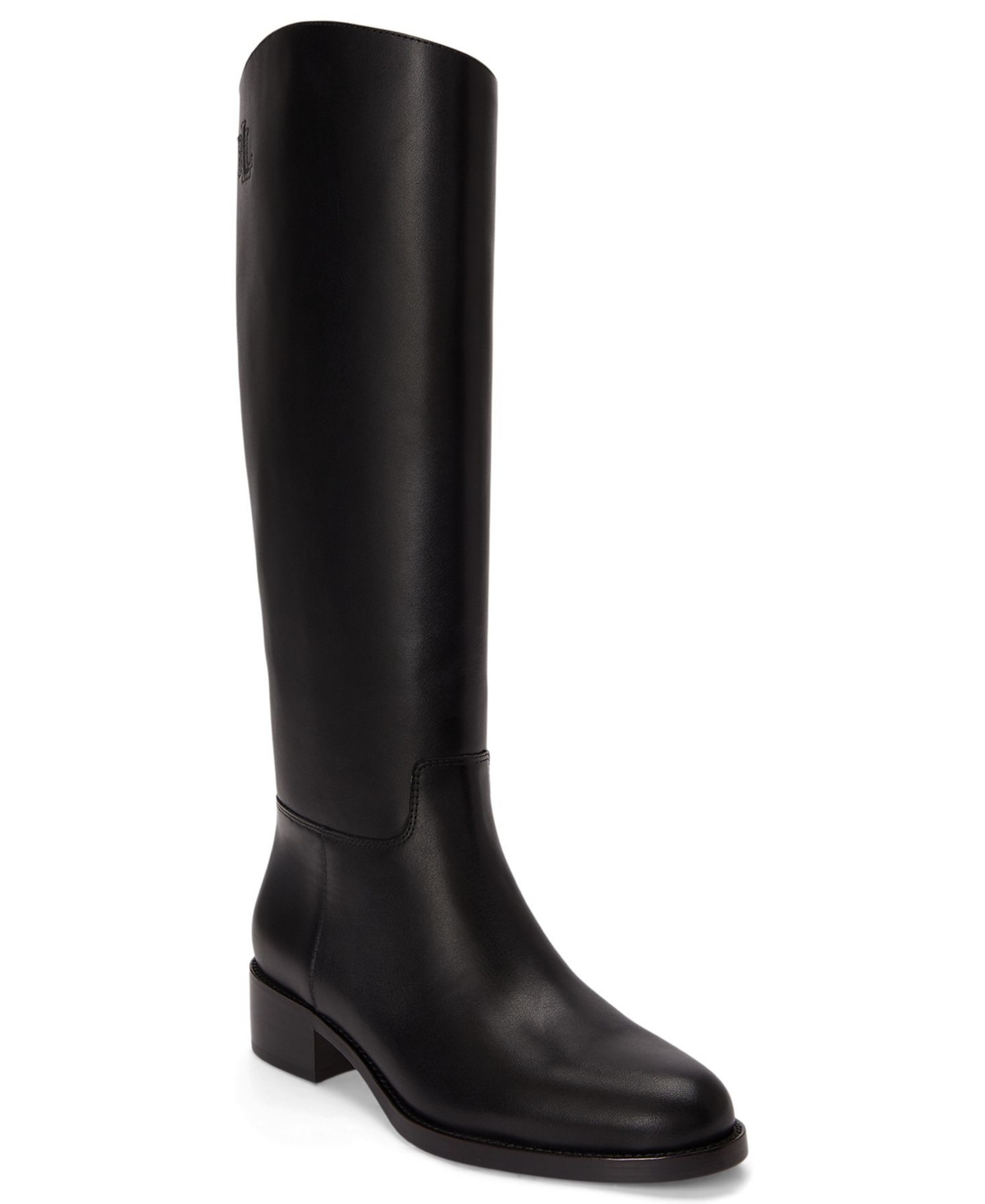 Lauren Ralph Lauren Women's Kyle Round Toe Tall Boots - Black Smooth Leather