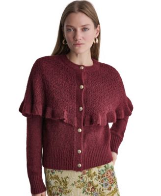 Women's Caped Pointelle Cardigan