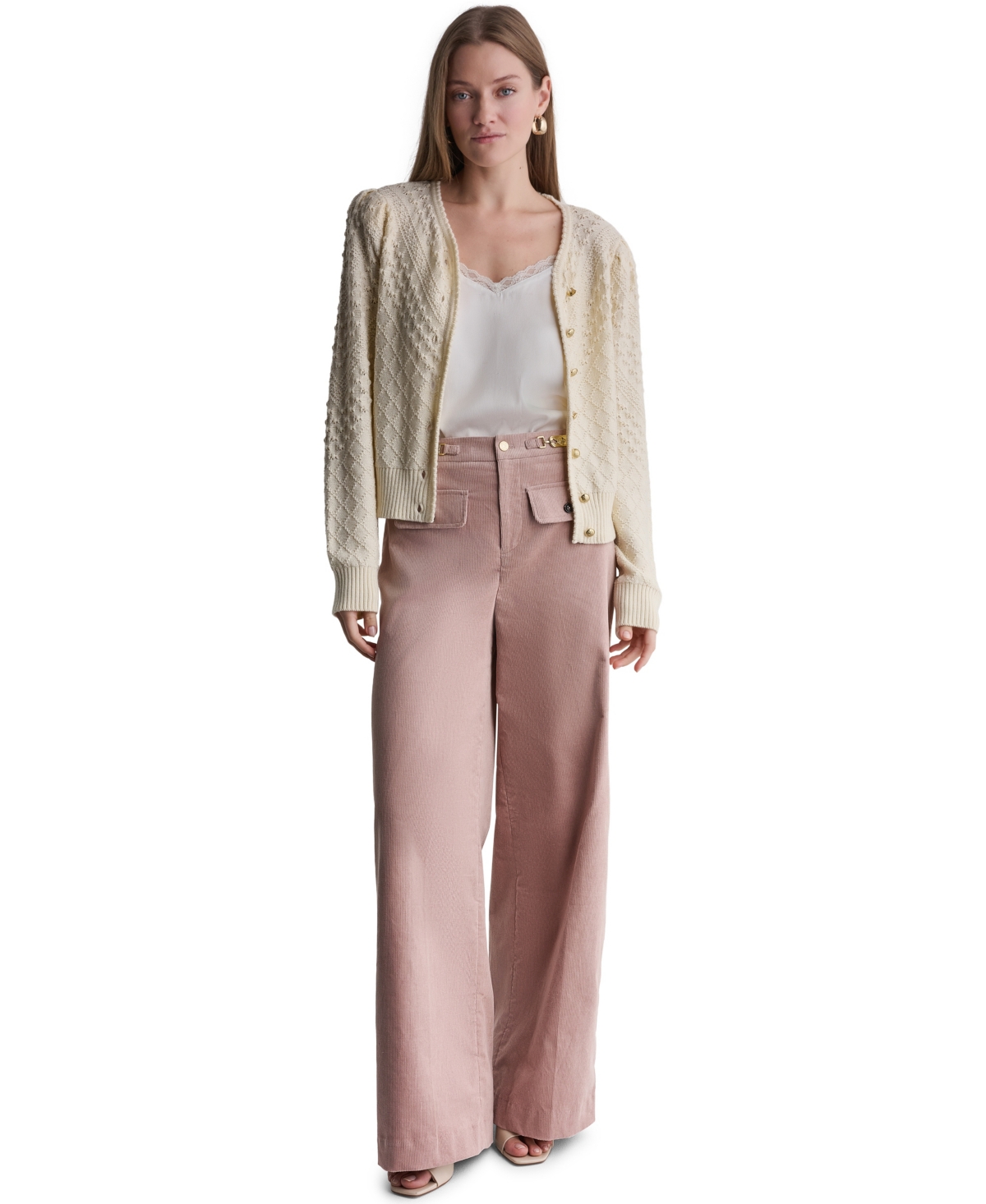 Bcbg Women's Fitted Textured Long-Sleeve Cardigan