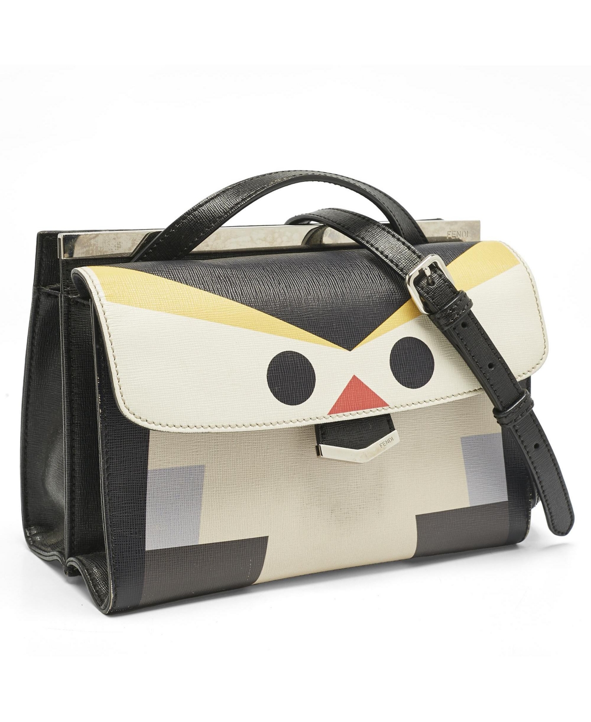 Pre-Owned Fendi Women's Mini Monster Demi Jour Multicolor Leather Top Handle Bag