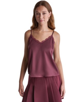 Women's Lace-Trim Strappy V-Neck Camisole