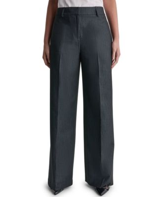 Women's Wide-Leg High-Rise Faux Denim Pants