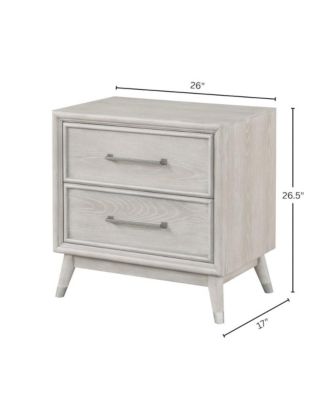 Seluna 2-Drawer Bedroom Nightstand with built-in USB port