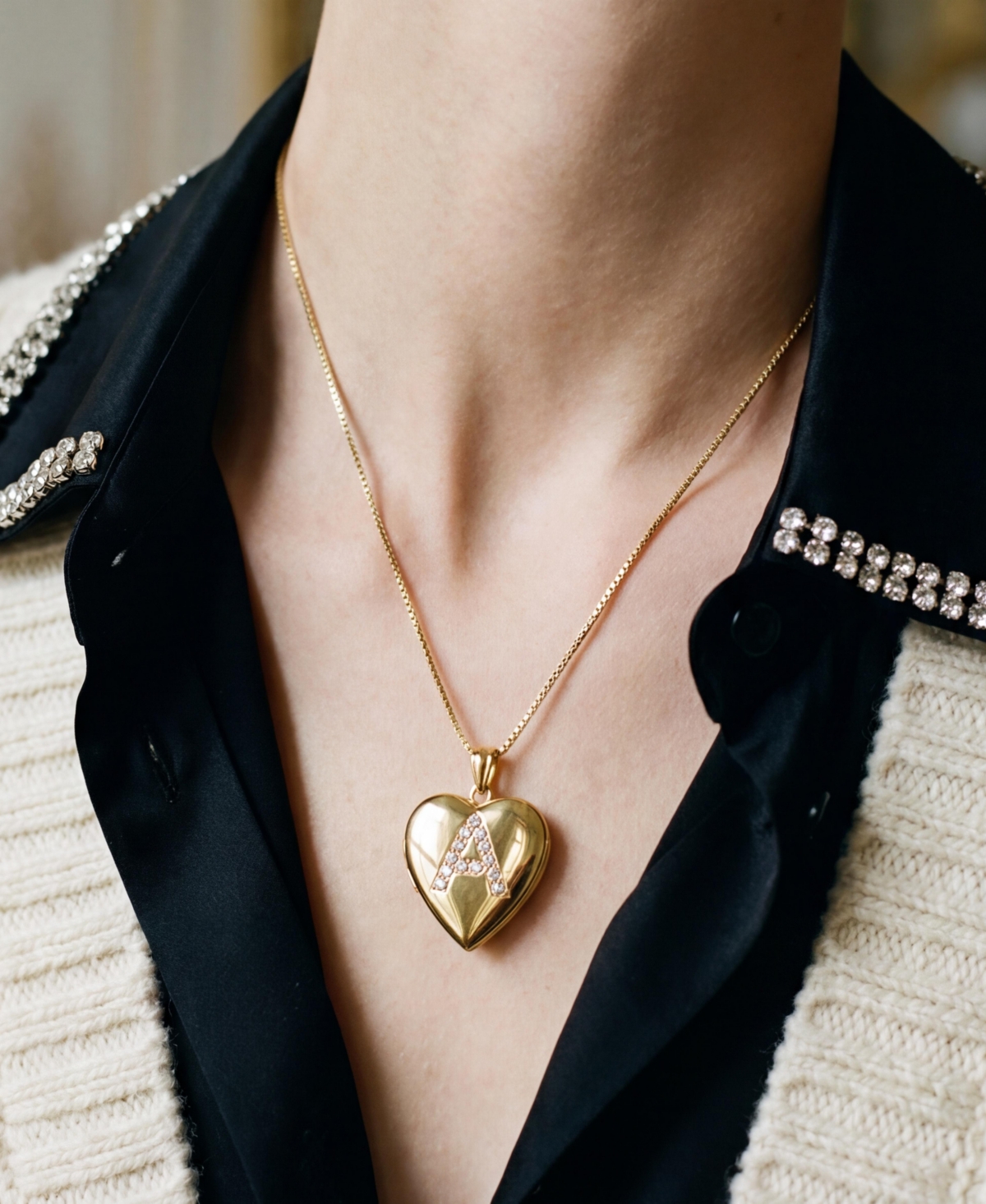 The M Jewelers Initial Locket Necklace