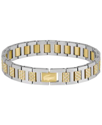 Men's Two-Tone Stainless Steel Crystal Metropole Link & Chain Bracelet