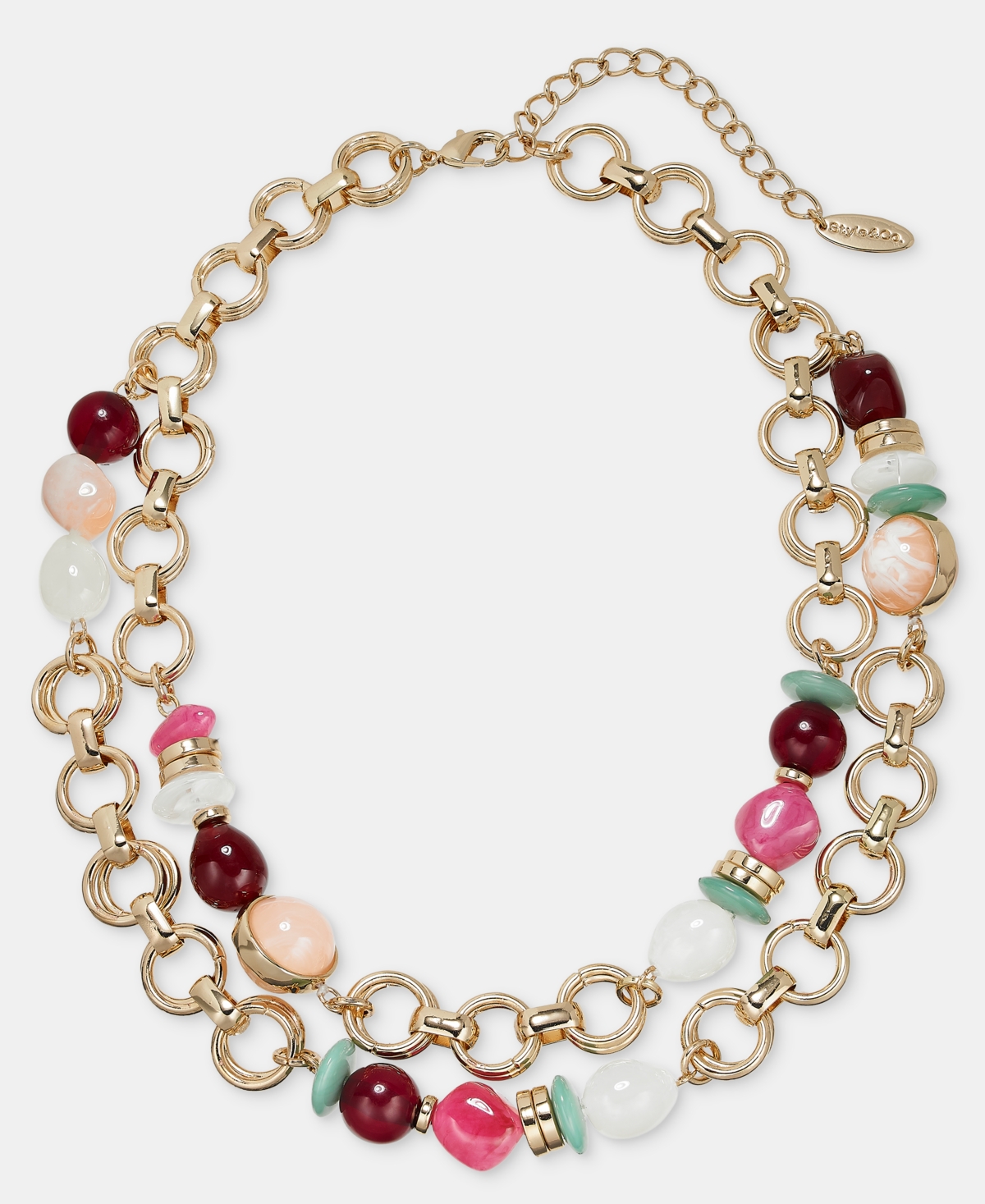 Style & Co Gold-Tone Multi-Strand Beaded Necklace, Macy's Exclusive - Jwl Multi