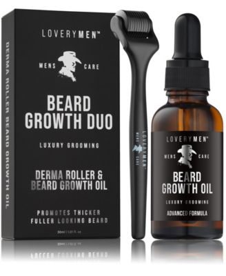 2-Piece Derma Roller and Beard Growth Oil Gift Set - Men's Beard Grooming