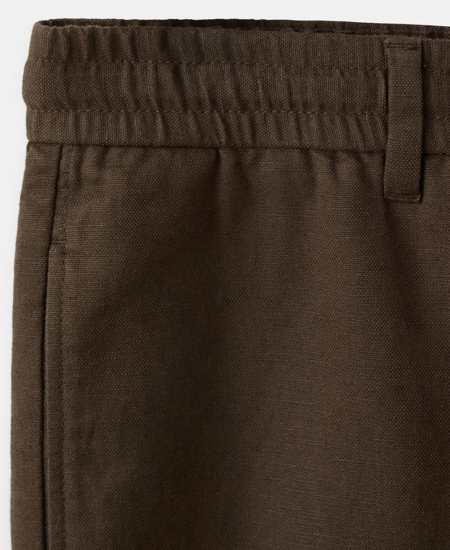 Мужские шорты MANGO Cotton-Linen Blend Mid-Rise Bermuda 8.54" Inseam, цвет: Коричневый — фото 8