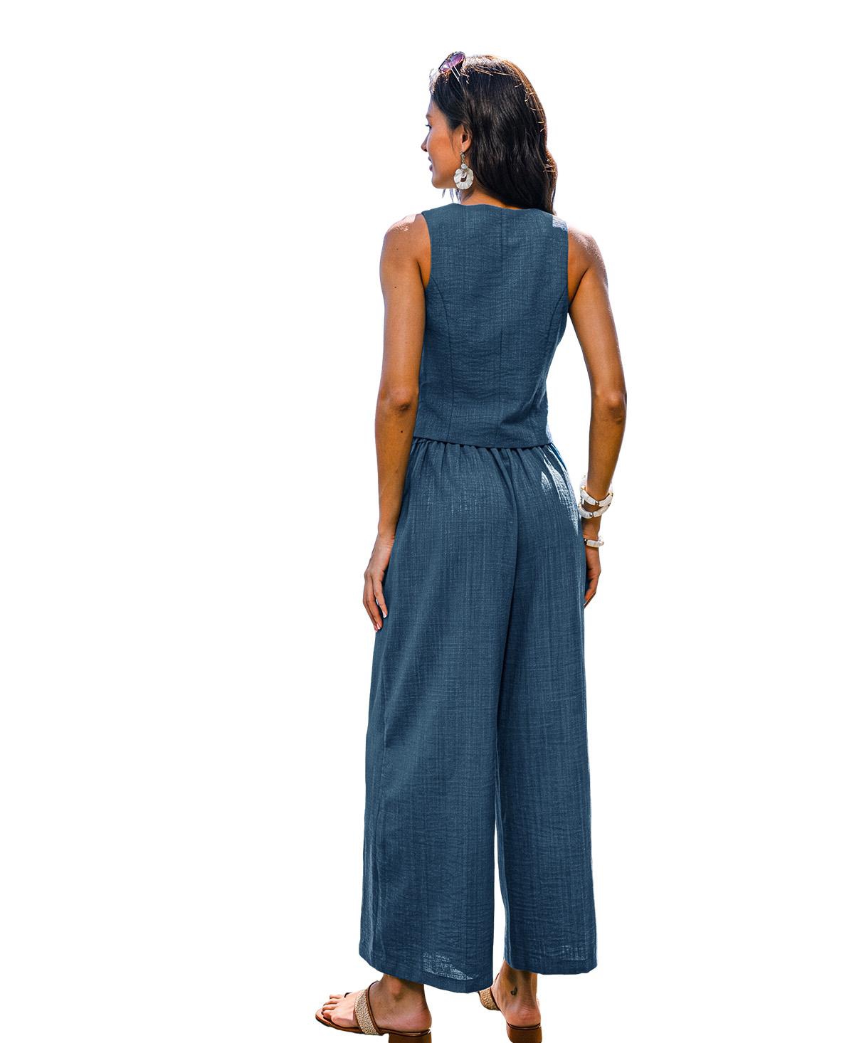 Cupshe Women's Elegant Cropped Vest Trousers Set