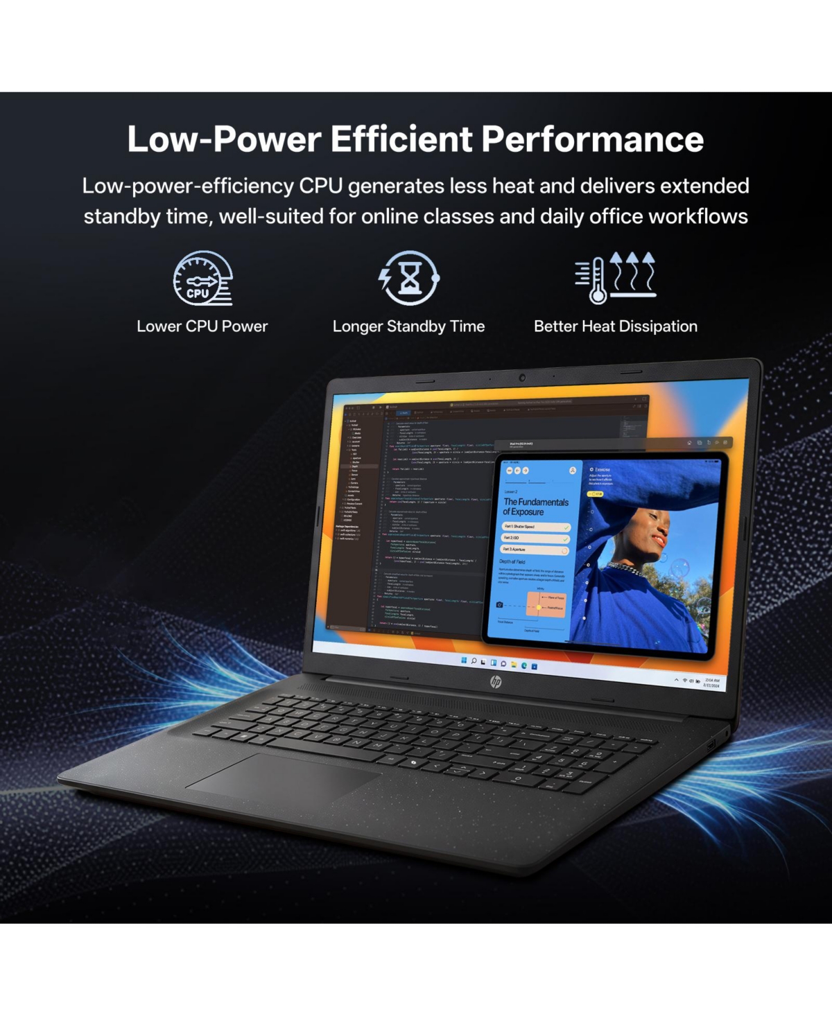 Hp 17.3" Business Copilot Ai Laptop, More WorkspaceandAI Task, Core Ultra 5 225U, Intel Graphics, 32GB DDR5, 512GB Ssd, Wi-Fi 6, Win11 Home, Black