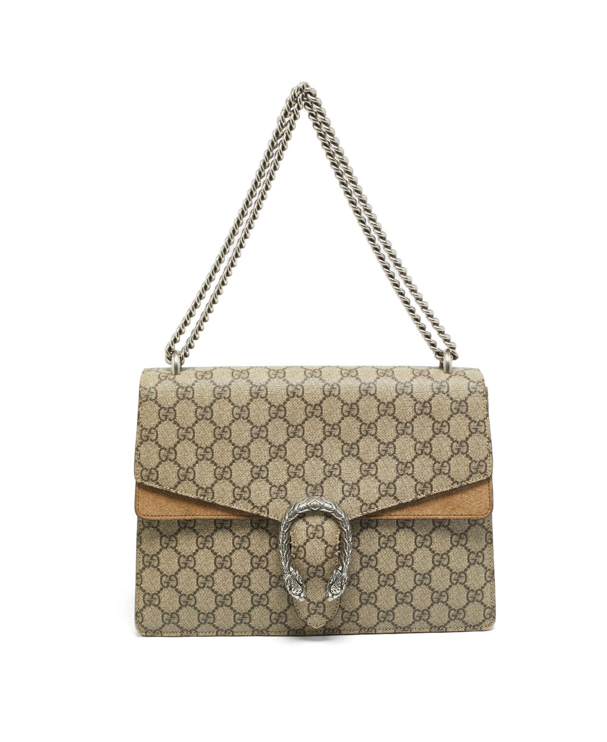 Pre-Owned Gucci Dionysus Medium Gg Supreme Canvas and Suede Shoulder Bag