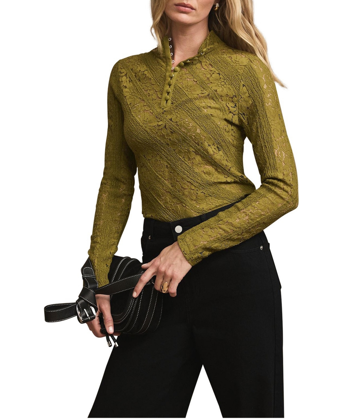 Mint Velvet Women's Lace Detail Top