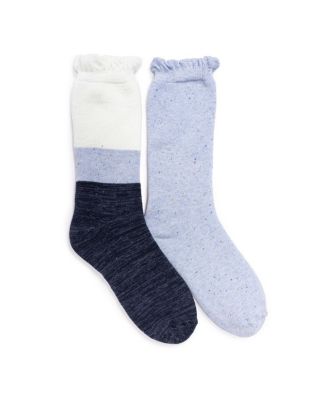 Women's 2 Pair Pack Ruffle Heat Retainer Crew Socks