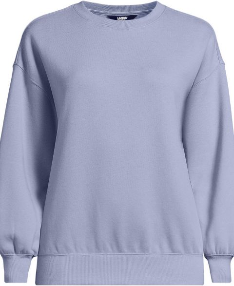 Женская толстовка Lands' End Plus Size Relaxed Serious Sweats Long Sleeve Crewneck, цвет: Барвинковый
