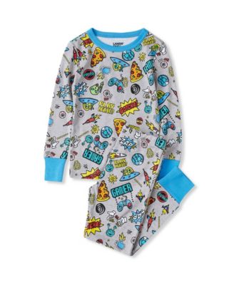 Big Girls Long Sleeve Top and Bottom Snug Fit Pajama Set