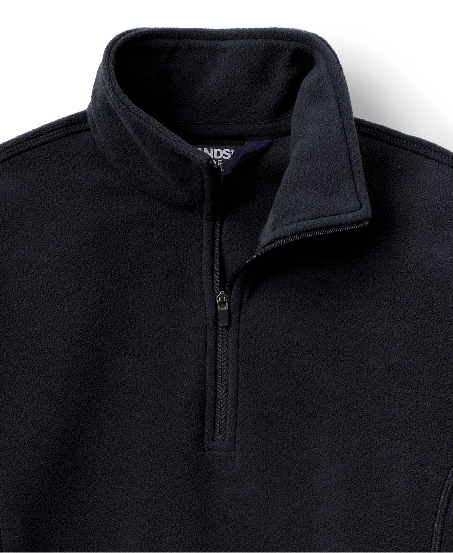 Женский свитер Lands' End Plus Size Anyweather Fleece Quarter Zip Pullover, цвет: Чёрный — фото 3