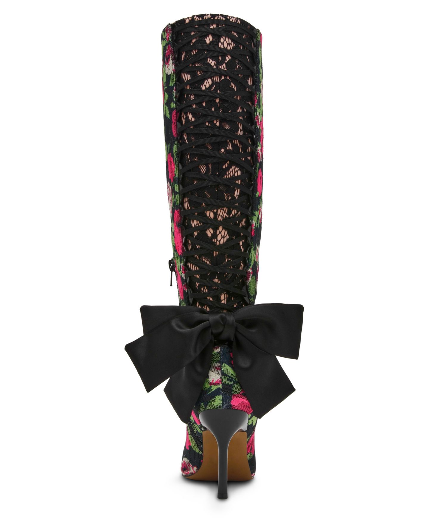 Женские ботинки Betsey Johnson Vespar Knee-High Pointed Toe Stiletto, цвет: Чёрный / Розовый — фото 3